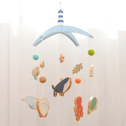 Newborn Baby Rattles Toys 0-12 Months Soft Felt Whale Bed Bell Infant Mobile Crib Hanging Musical Carousel Toy Boys Girls Gift