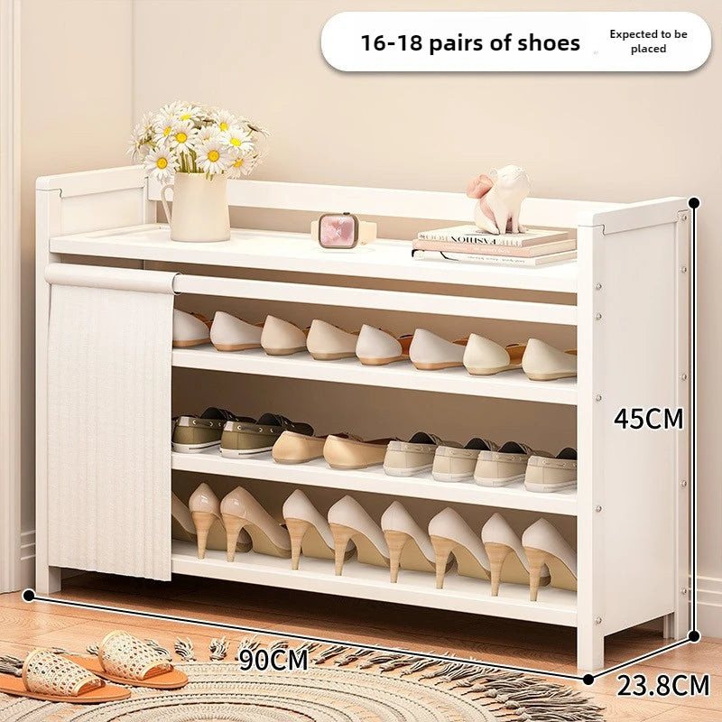Free installation shoe rack indoor simple folding household multi-layer dustproof rental room shoe storage artifact