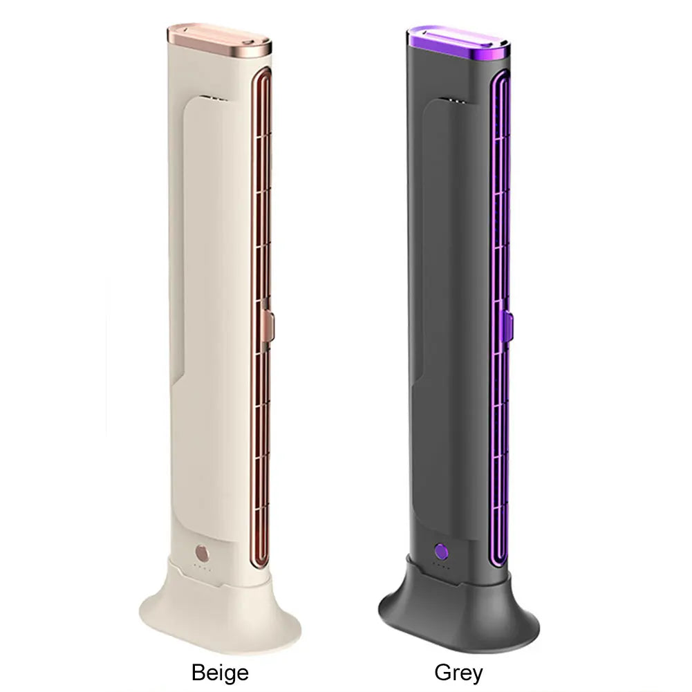 Desk Tower Fan USB Rechargeable Quiet Air Cooler Tabletop Air Conditioner Desktop Cooling Fan for Home Office Dormitory