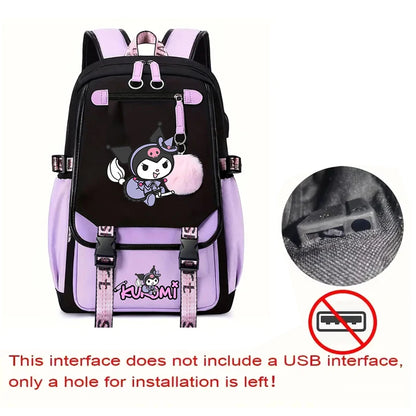 Kuromi Print Backpack, Student Daypack For Girl, Lightweight And Comfortable, Large Capacity Knapsack, Versatile Travel Backpack