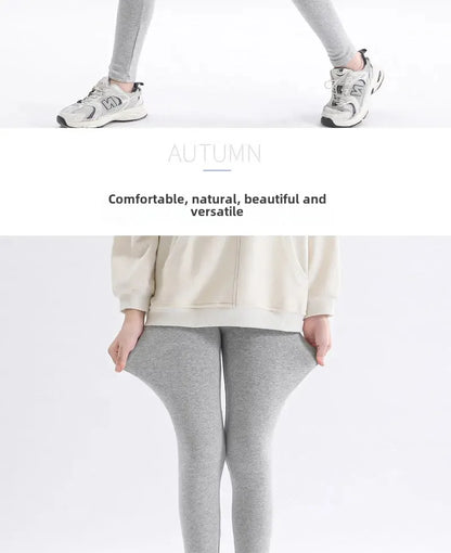 Girls Pure Cotton Long Pants - Slim Fit Thermal Underwear for Kids | Spring Autumn Base Layer