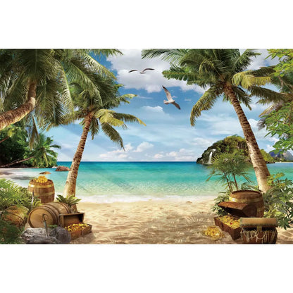 MOON.QG Tropical Summer Beach Background Photography Sunset Ocean Backdrop Newborn Photozone Wedding Accessories Shooting Props