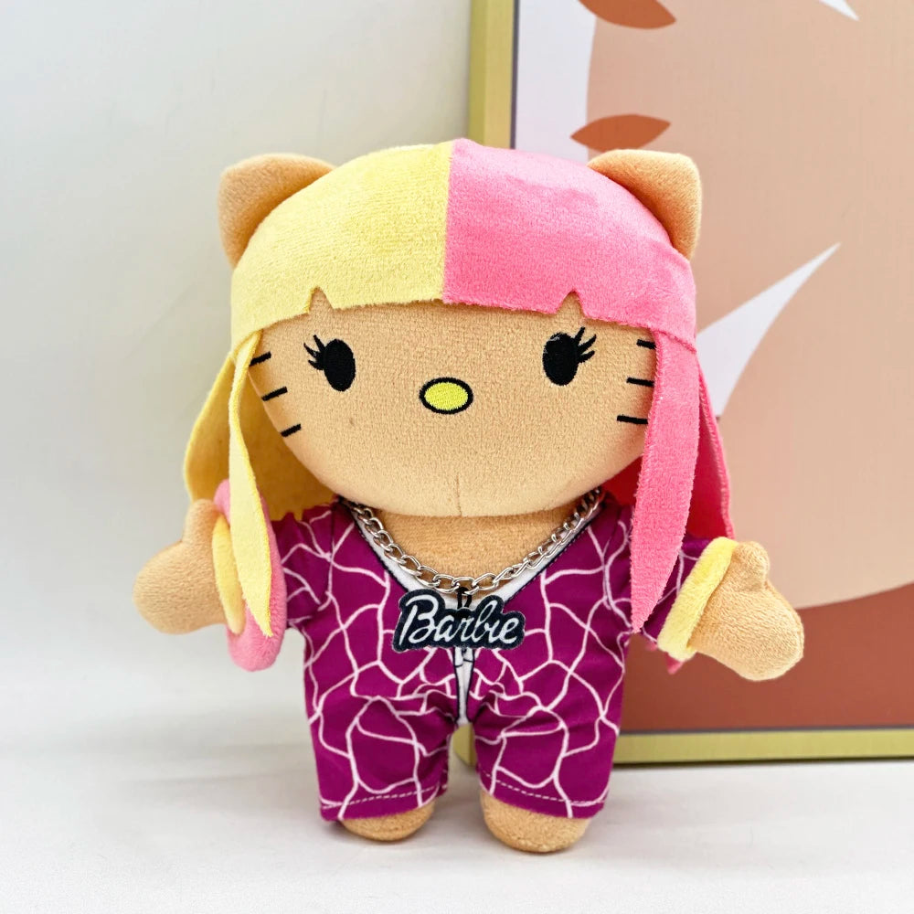 New Hello Kitty Ken Carson Rapper Trippie Taylors Plush Toy Doll with Clothes Stuffed Soft Plush Toys Fans Collect Gifts