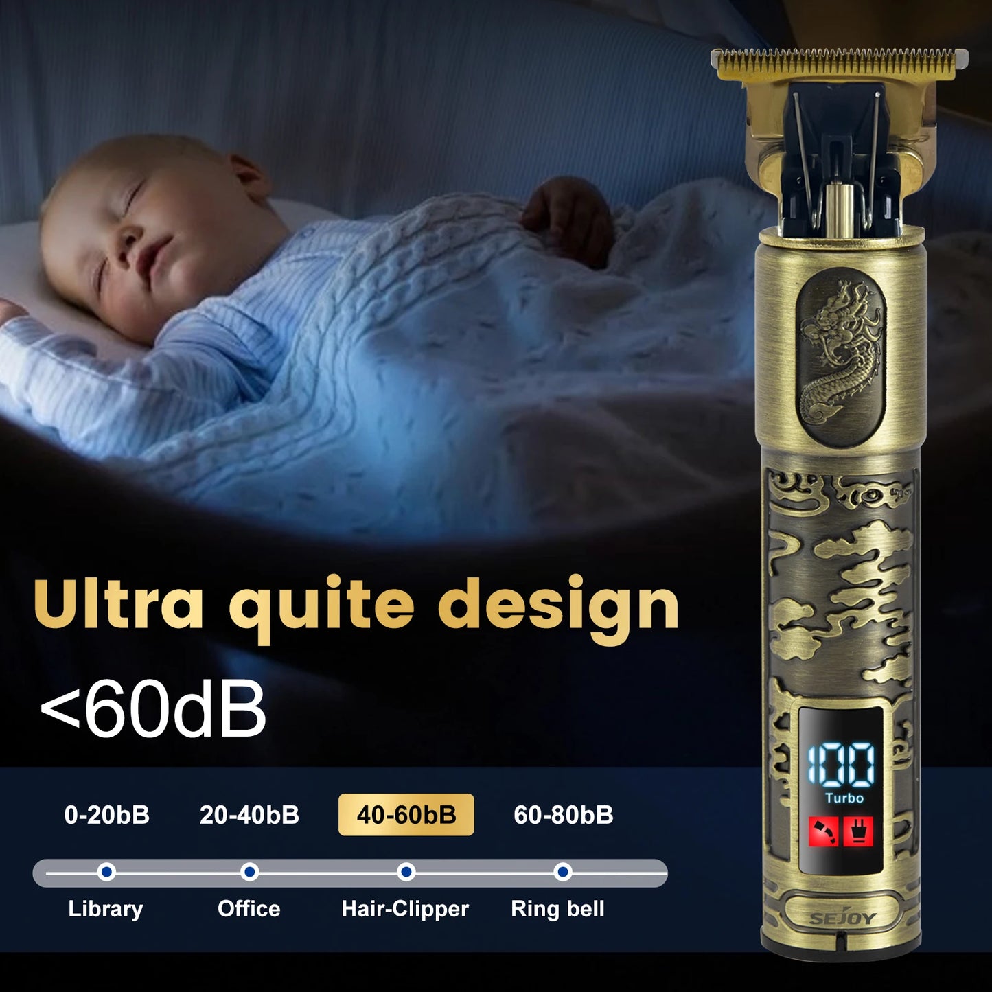 Sejoy Electric Hair Cutting Machine Adjustable Precision Professional Hair Clipper For Men Adults Kids Cordless Hair Trimmers