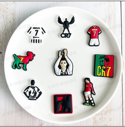 Football Star 1-18pcs/set of Cristiano Ronaldo Xmas Cartoon Shoes Charming Decorative Accessories Children's Favorite Gifts