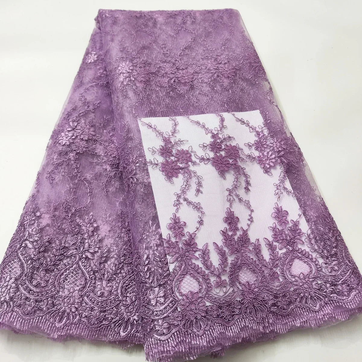 White African Lace Fabric 2025 Embroidered Nigerian Lace Fabric High Quality Cord lace French Tulle Fabric Wedding L-W006A