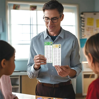 Wipeable Math Training Cards, Addition, Subtraction, Multiplication, Division, Kids Math Practice, Montessori Teaching Aid