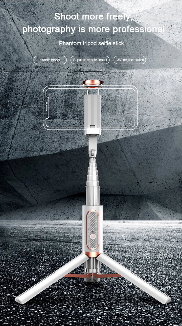 Selfie Stick Wireless Tripod Stand Bluetooth Remote Extendable Tripod for iPhone Mobile Phone Tiktok Live Streaming