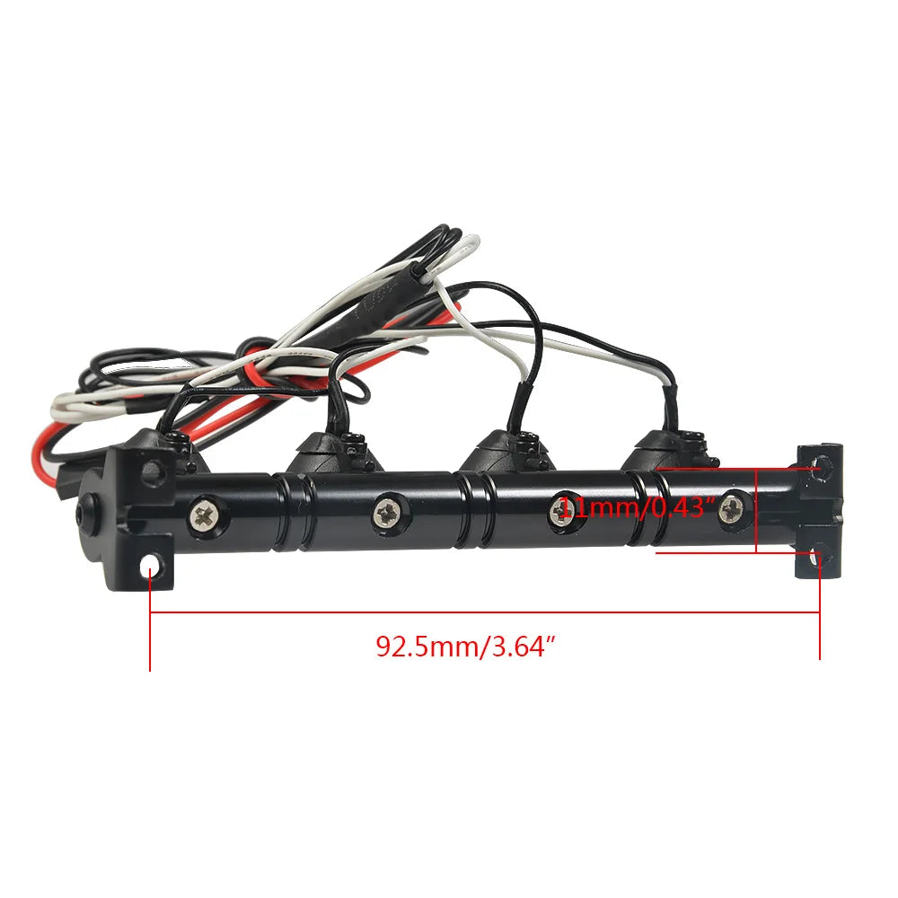 MIBIDAO 2/4LED RC Car Roof Light Round Lamp Spotlight For 1/10 Axial SCX10 II 90046 TRX4 Tamiya CC01 D90 D110