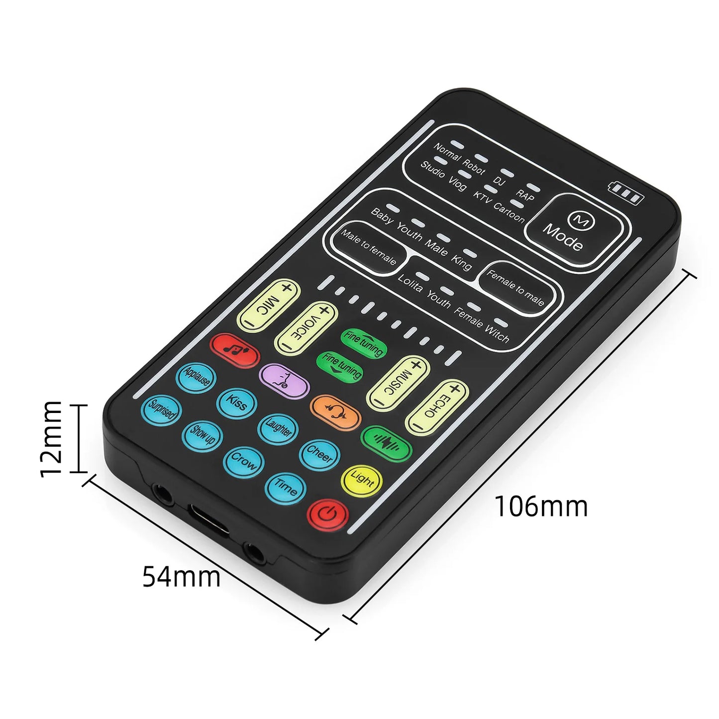 i9 Voice Changer Mini Multiple Audio Effect Bluetooth-Compatible Live Sound Cards Ultra-Thin Portable Live Sound Card Mic Tool