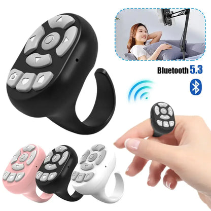 Multi-function Bluetooth Ring Remote Control Portable Fingertip Selfie Video Controller Automatic Page Turner Browsing For Phone