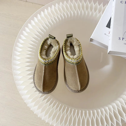 Kids Winter Slippers - Luxury Fur Lined Non-Slip Indoor Boots for Boys & Girls