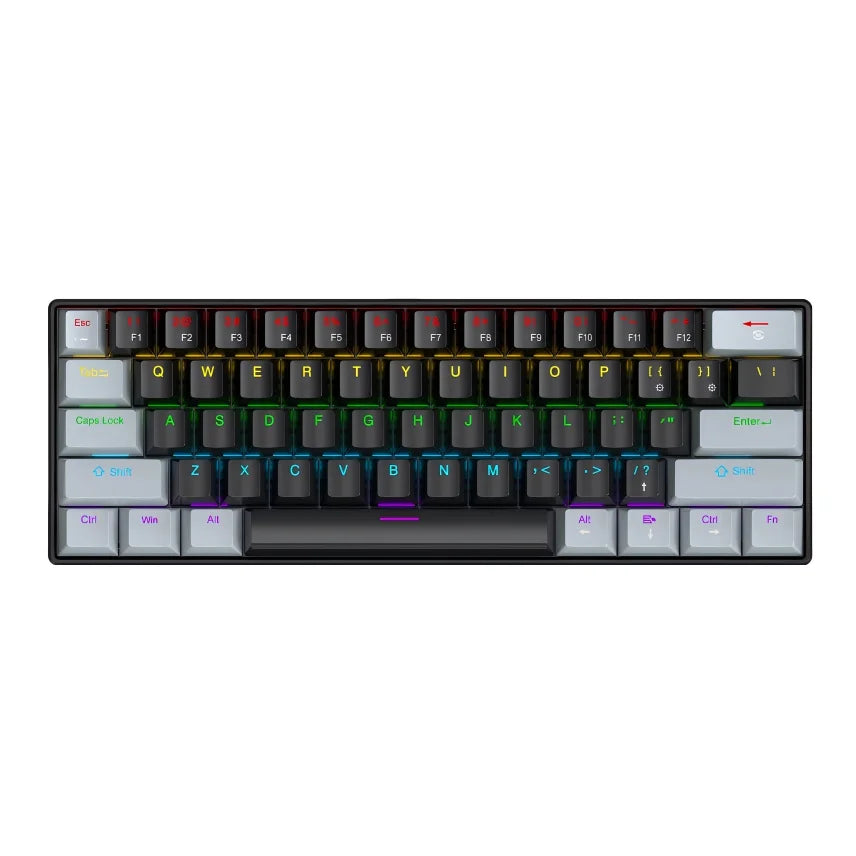 APAYADO K61 Keyboard 60% Portable Wired Mechanical Keyboard Wired 61 Keys Phantom RGB