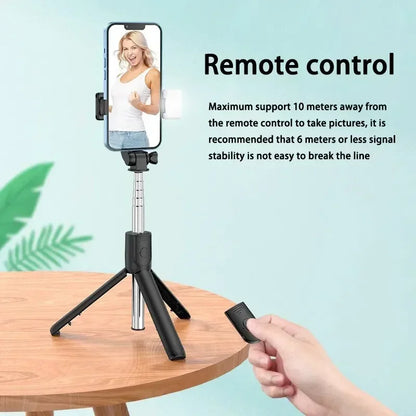 Bluetooth Remote Extendable Phone Tripod Wireless Selfie Stick Tripod Stand for iPhone 15 Samsung  Phone Tiktok Live Streaming