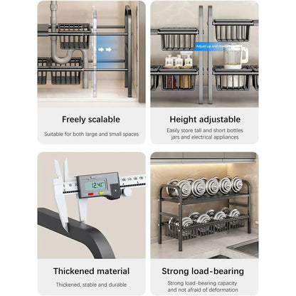 UK Refein 2 Tier Under Sink Organizer and Storage Multifunctional Storage Rack