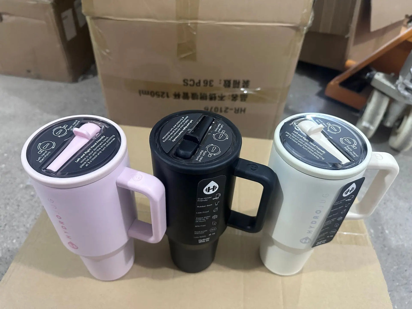 HydroJug Thermobecher 32 oz/40 oz mit Strohhalmdeckel, Edelstahl, vakuumisoliert, doppelwandig, für unterwegs