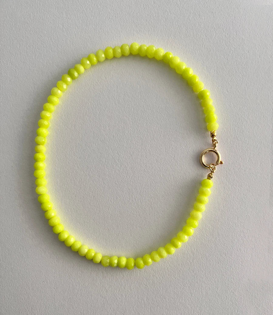 Colored Semi-precious Stone Fashion Necklace 5*8 Cut Natural Stone Beaded Necklace For women, Luxury Handmade  Jewelry