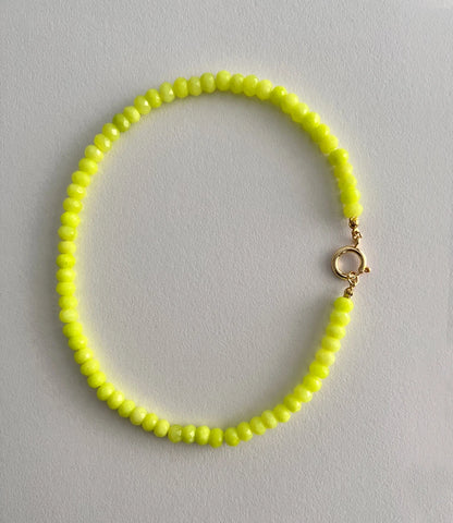 Colored Semi-precious Stone Fashion Necklace 5*8 Cut Natural Stone Beaded Necklace For women, Luxury Handmade  Jewelry