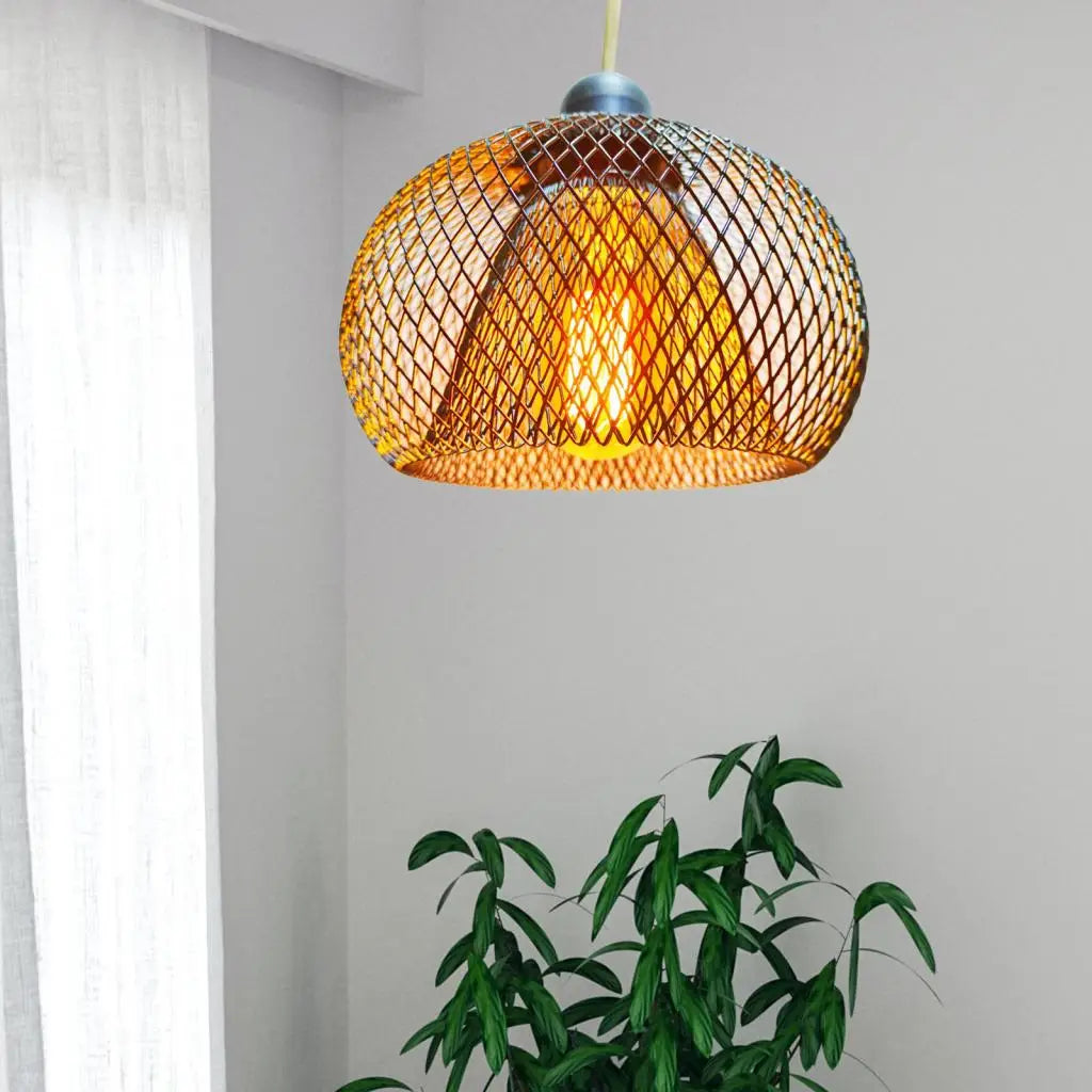 Metal Wire Pendant Lamp Shade Ceiling Light Shade Chandelier Cover Cage Guard for Home Teahouse Dining Room Cafe Hallway