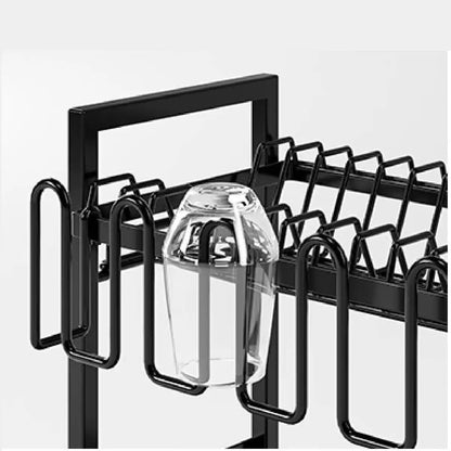 2 Tier Kitchen Sink Dish Drainer Rack With Drip Tray Cutlery Holder Plate Rack**