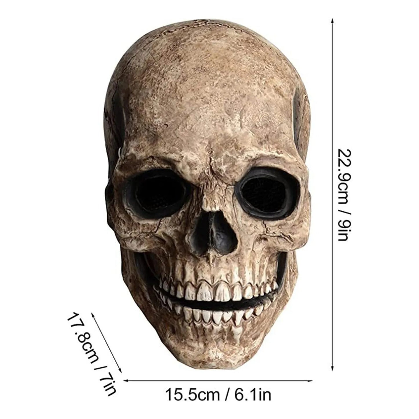 Halloween Skull Mask Latex Helmet Creepy Headgear Decorative Moving Jaw Skeleton