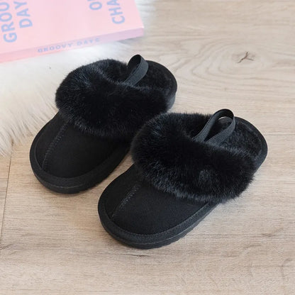 Kids Winter Slippers - Luxury Fur Lined Non-Slip Indoor Boots for Boys & Girls