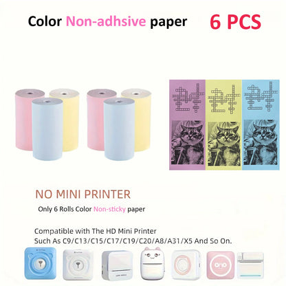 Mini Printer Color Sticker Thermal Paper Label Paper Sticker Photo Papers For PeriPage PAPERANG Poooli 57mm width Photo Printer