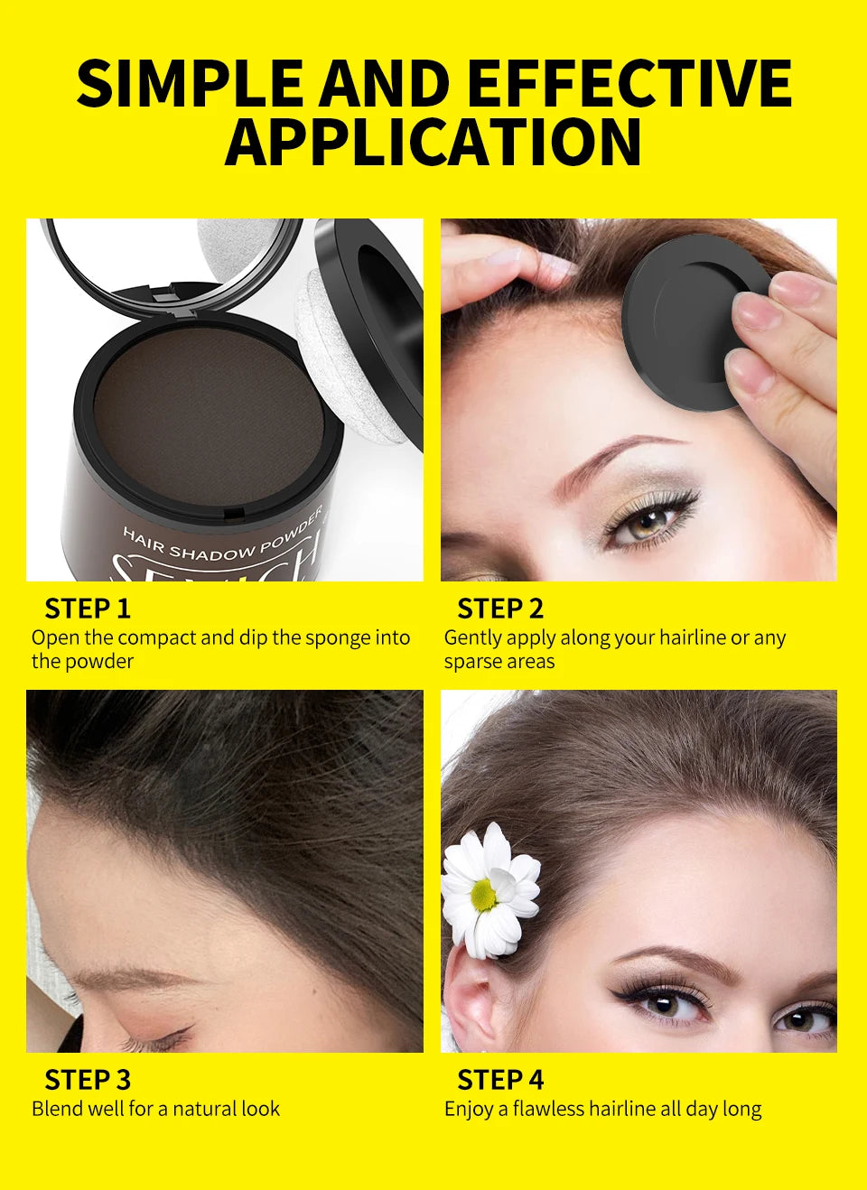 Sevich 10g Hairline Powder Hair Fiber Powder Capillary Filling Hair Shadow Waterproof Hairline Edge Control Makeup Concealer