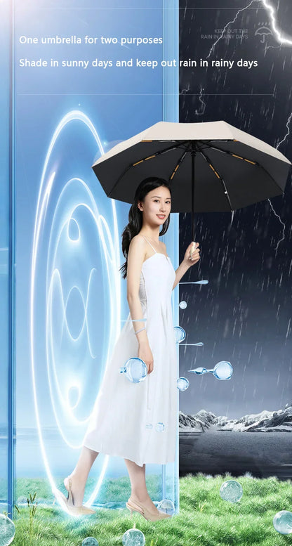 Fully Automatic Folding Umbrella 24 Bone Double Bone SPF 50 UV Protection Rain Resistance Strong Wind Resitance Umbrella