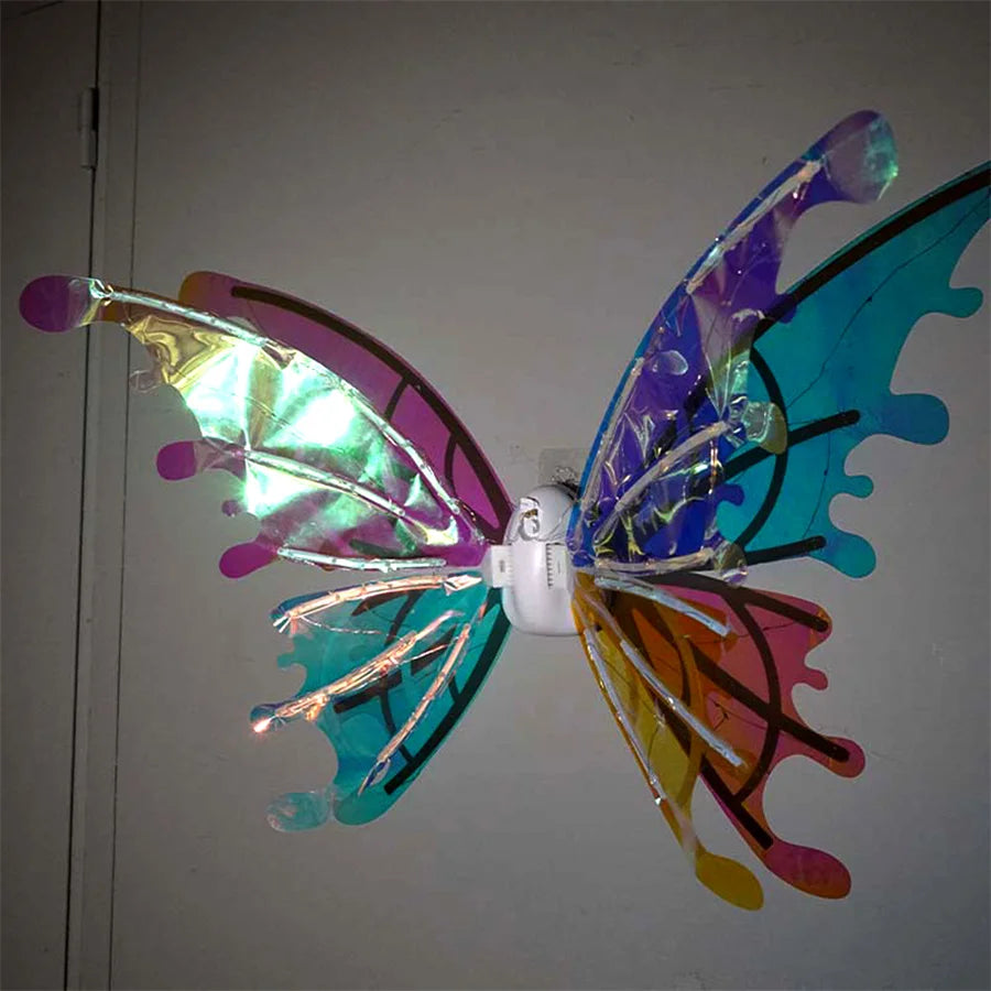 Halloween Children Electric Butterfly Wings Elf Wings Costume Magic Led bats Wing Cosplay Dress Up for Kids Cats Dogs