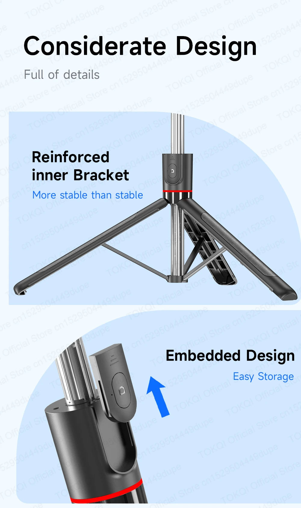 F15 Selfie Stick Tripod Extendable Pole with Wireless Bluetooth Remote Phone Holder for Smartphone Shooting Vlog Video Recording