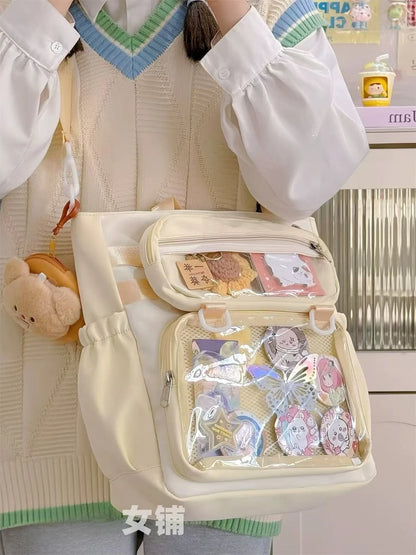 Japanese Transparent Ita Bag Handbag Women Anime Portable Large Capacity Girls Shoulder Tote Bag Nylon Crossbody Bags ItaBag