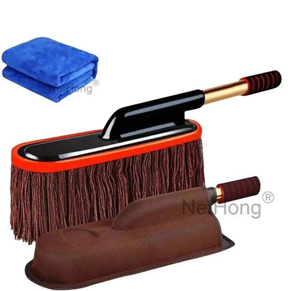 Telescopic Car Duster Wax Brush Mop Cleaning Cloth Scratch Free Dusting Waxing