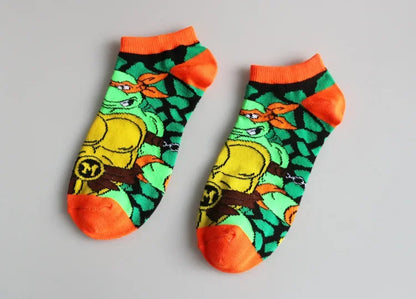 Teenage Mutant Ninja Turtles TMNT Socks Cartoon Women Men Anime Cute Socks Short Cotton Blends Low Cut Ankle Boat Socks Summer