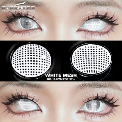 EYESHARE Cosplay White Colored Contact Lenses 2pcs Crazy Red Contact Lenses Anime Black Eye Lenses Halloween Beauty Makeup Lens