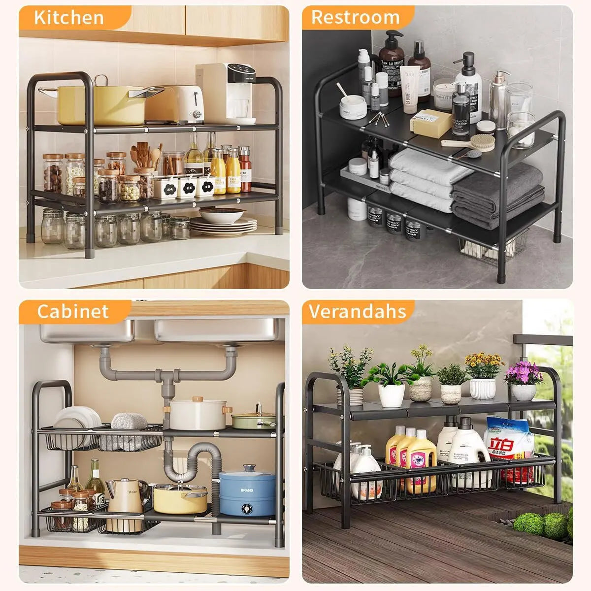 UK Refein 2 Tier Under Sink Organizer and Storage Multifunctional Storage Rack