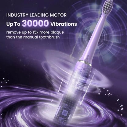 Sejoy Electric Toothbrush with 6 Heads 3 Cleaning Modes for Dental Care Smart Timer Rechargeable Sonic Toothbrush