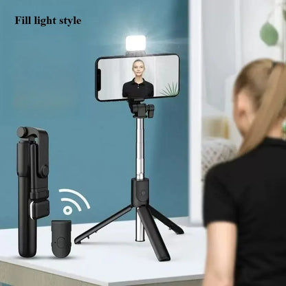 Wireless Bluetooth Selfie Stick Tripod Stand with Fill Light Remote Shutter Tripod For iPhone Samsung Xiaomi Live Phone Holder