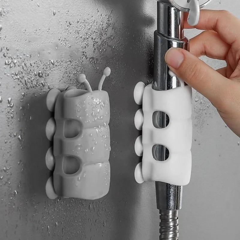 Saugnapfhalterung, Silikon-Duschkopfhalter, wiederverwendbar, abnehmbar, Wandregal mit fester Basis für Badezimmeraccessoires