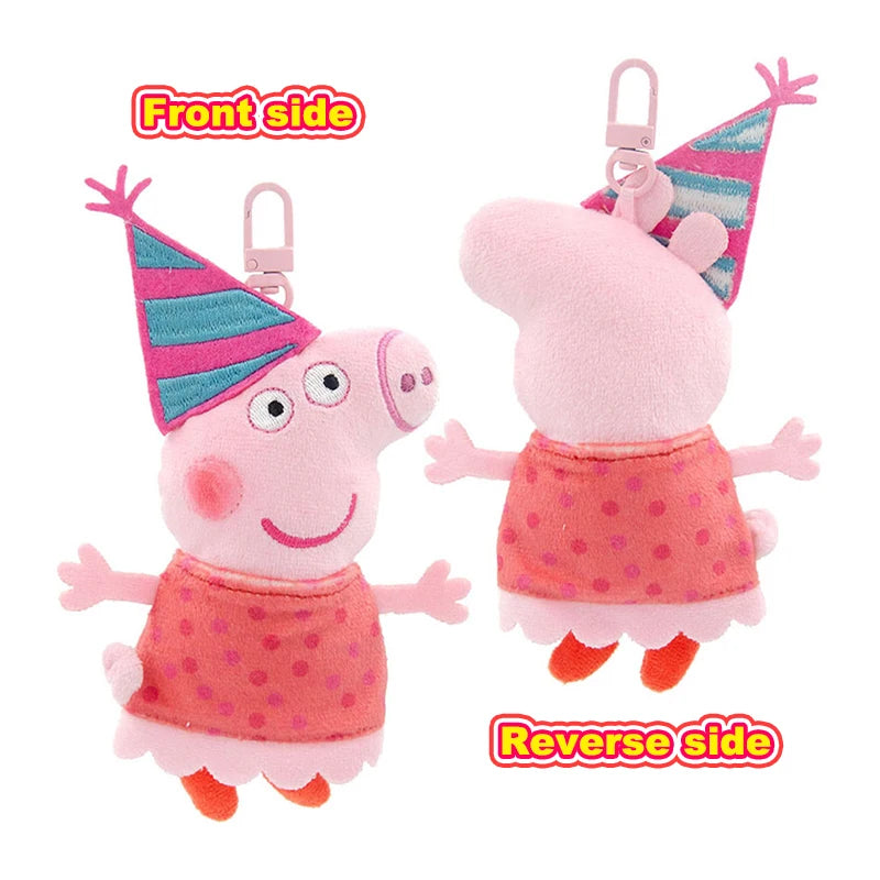 Peppa Pig 12cm Small Pendant Plush Doll George Pig Backpack Pendant Key Decoration Children's Gifts Cartoon Anime Toy Ornaments