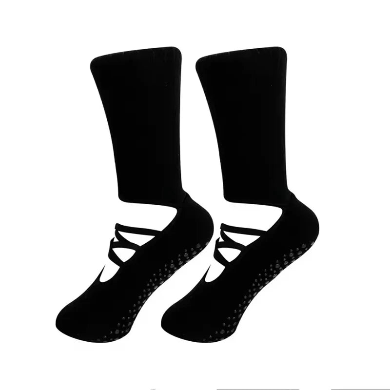 Pilates Fitness Breathable Socks Anti Slip Design Middle Tube Sweat Absorbing Grabbing Ballet Straps Elegant Comfortable Socks