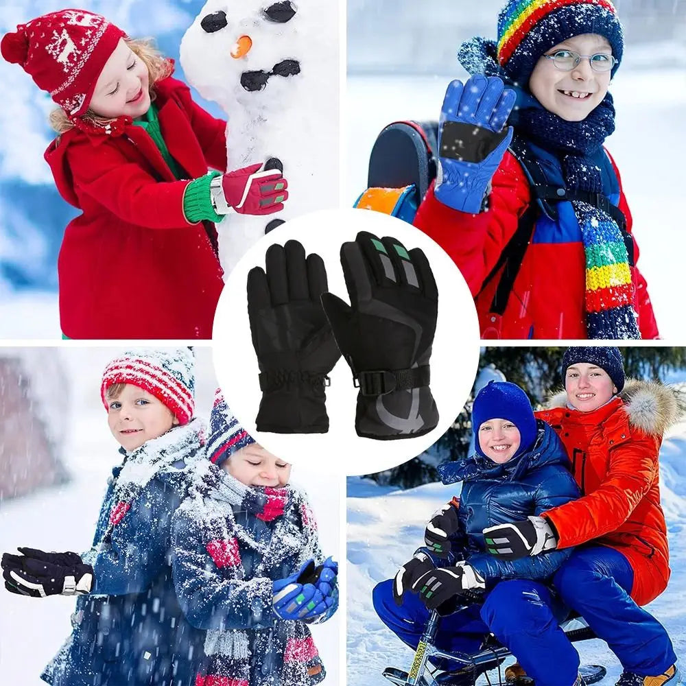 Boy Girls Ski Snowboard Windproof Gloves Children Kids Winter Snow Warm Gloves Waterproof Thicken Keep Warm Winter Must