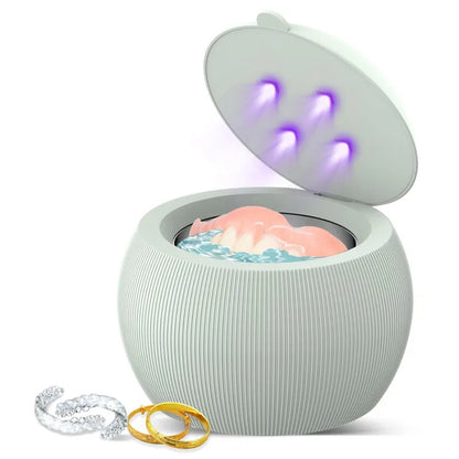 Home appliance mini portable rechargeable denture ultrasonic cleaner with uv sterilizer for daily disinfeciton