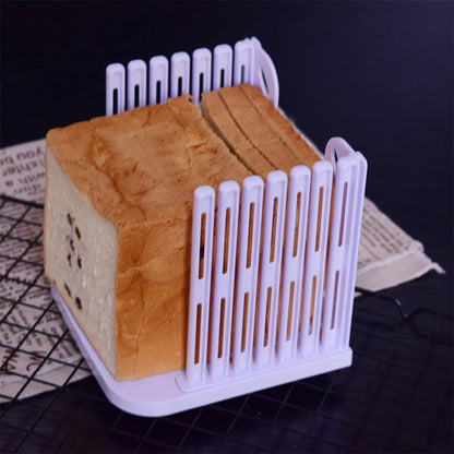 Toast Bread Slicer Stand Adjustable Plastic Bread Cutting Tools DIY Foldable Toast Loaf Slicing Machine Kitchen Bread Gadgets