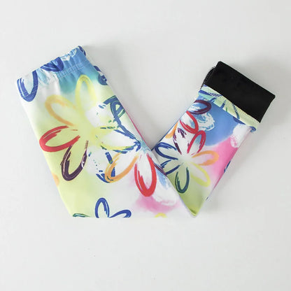 Girls Winter Leggings - Warm Plush Thickened Butterfly Print Pants for Kids