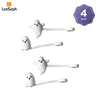 Leeseph Halloween Ghost Straw Covers Cap, Silicone Reusable DustProof Drinking Straw Topper, Cup Accessories for Stanley Cup