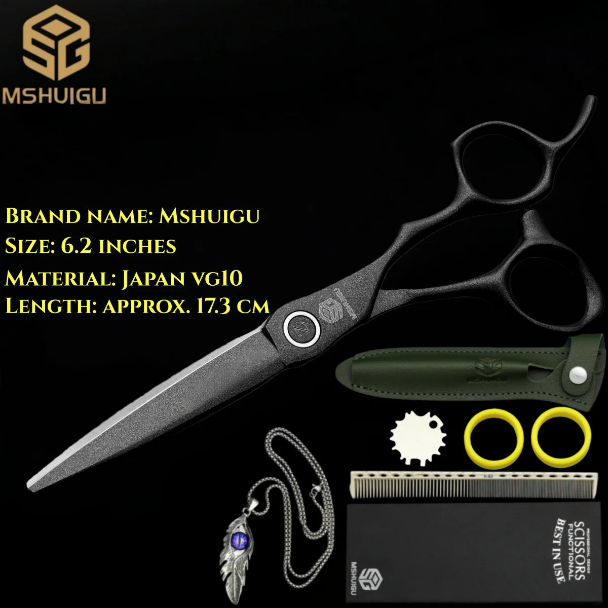 MSHUIGU professional barber Small size scissors 440C 5-5.5-6inch Multifunctional thinning shears Salon Tool Accessories