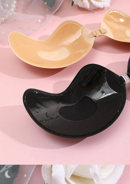 FINETOO Invisible Silicone Bra - Strapless Adhesive Push Up Bra for Women