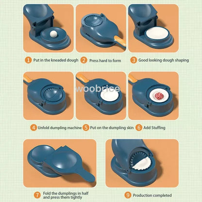 2 In1 Dumpling Maker DIY Kit Wrapper Presser Manual Labor-Saving Ravioli Empanadas Dough Skin Molder Machine Kitchen Gadgets