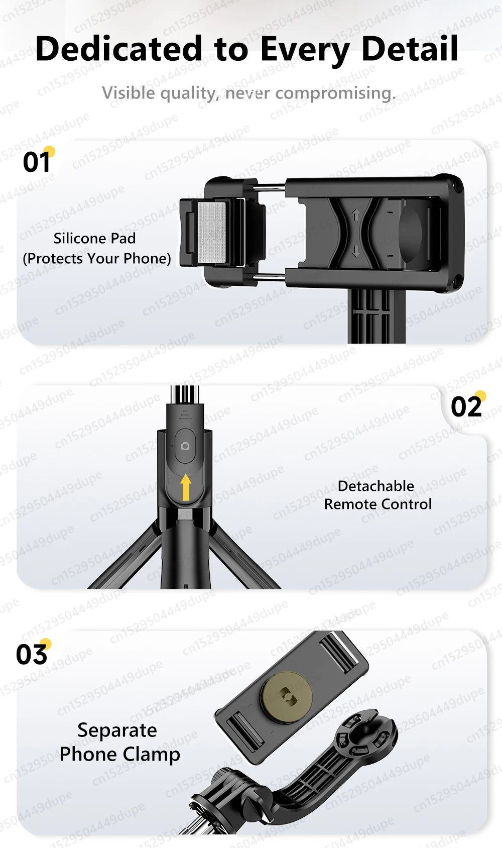 TOKQI-L21 Selfie Stick Telescopic Travel Handheld Tripod Portable Phone Stand for Cell Phone Live Streaming TikTok Recording